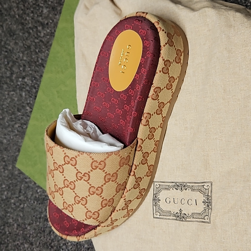 Gucci slides wedges